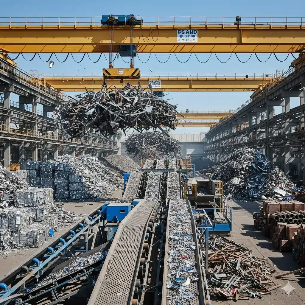 Mobile impact crusher processing demolition concrete with rebar contamination at a C&D recycling operation